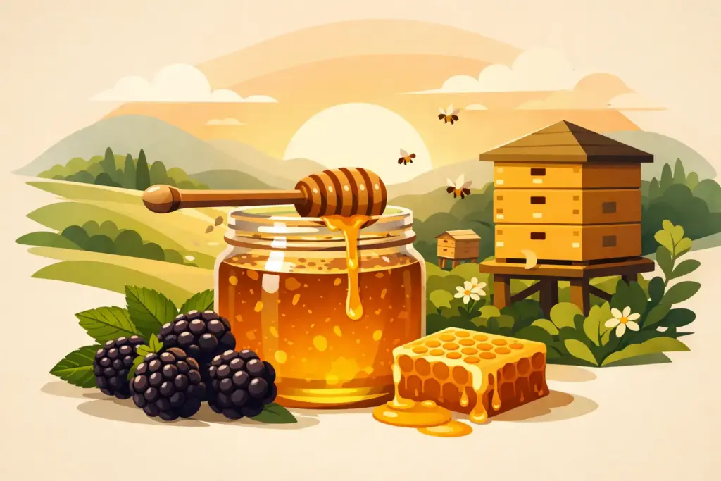 Raw Unfiltered Blackberry Honey, Close to the Hive